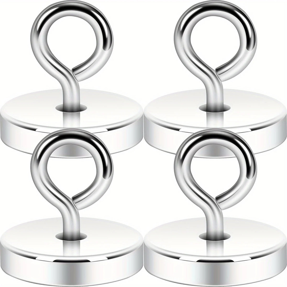 Crochets Magnétiques en Acier Inoxydable Blanc Argenté