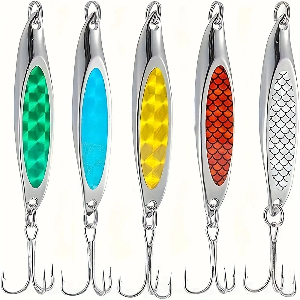 Cuillères de Pêche Métal à Hameçons Triples