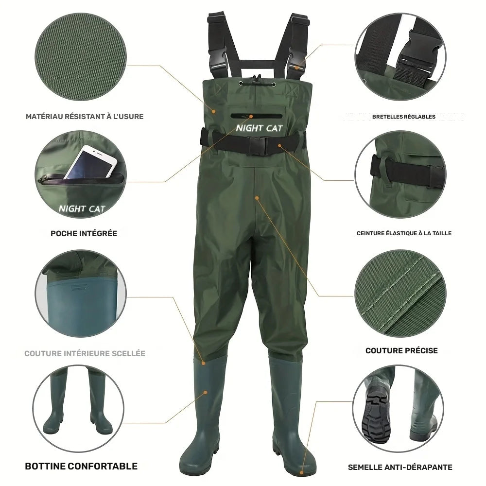 Cuissard de Pêche Réglable en Nylon avec Bottes — photo 2