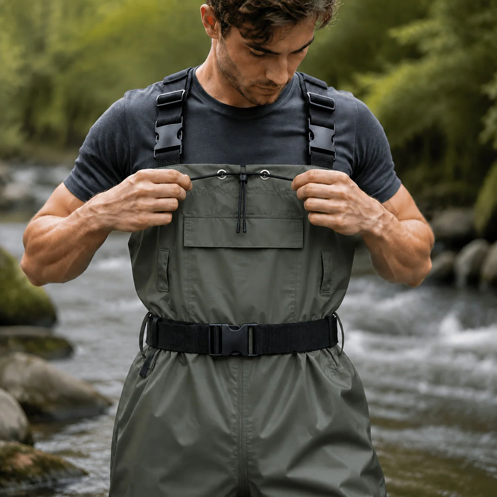 Cuissard De Poitrine De Pêche En PVC Vert