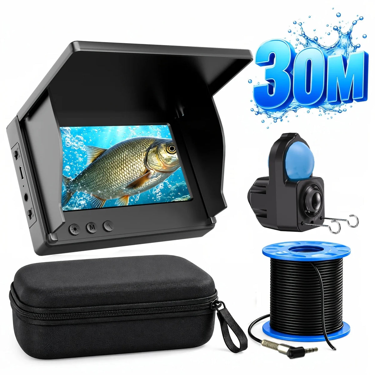 Écho-Sonde Sous-Marine Avec Écran HD 4,3 Pouces — Écho-sonde 30 m avec écran 4,3 pouces et pochette, photo 7