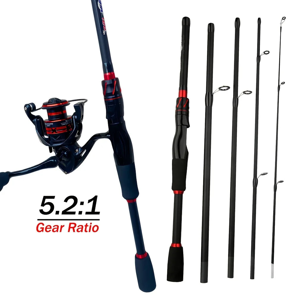 Ensemble Canne À Pêche Multi-Section Avec Moulinet Spinning — photo 2
