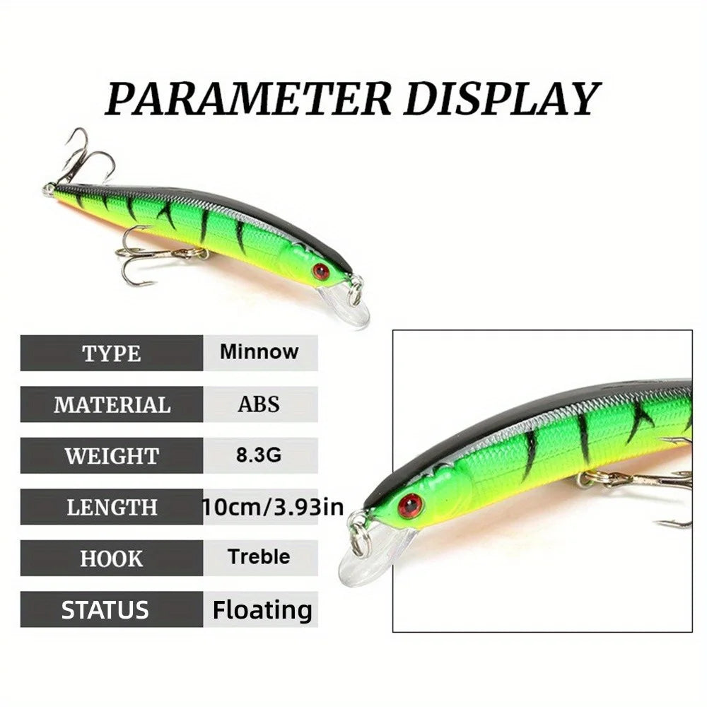 Ensemble De 10 Leurres De Pêche Flottants Minnow Crankbait — photo 11