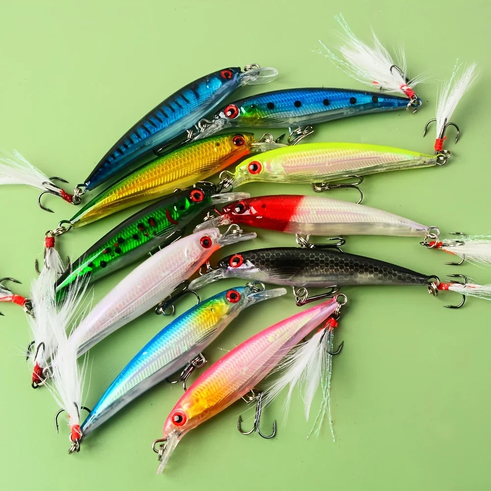 Ensemble De 10 Leurres Minnow Sinking 9 Cm