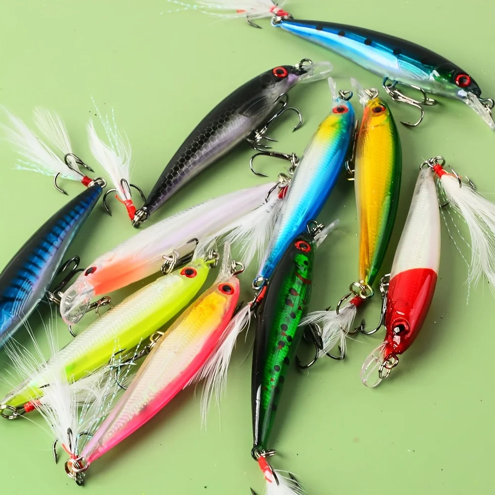 Ensemble De 10 Leurres Minnow Sinking 9 Cm — photo 2