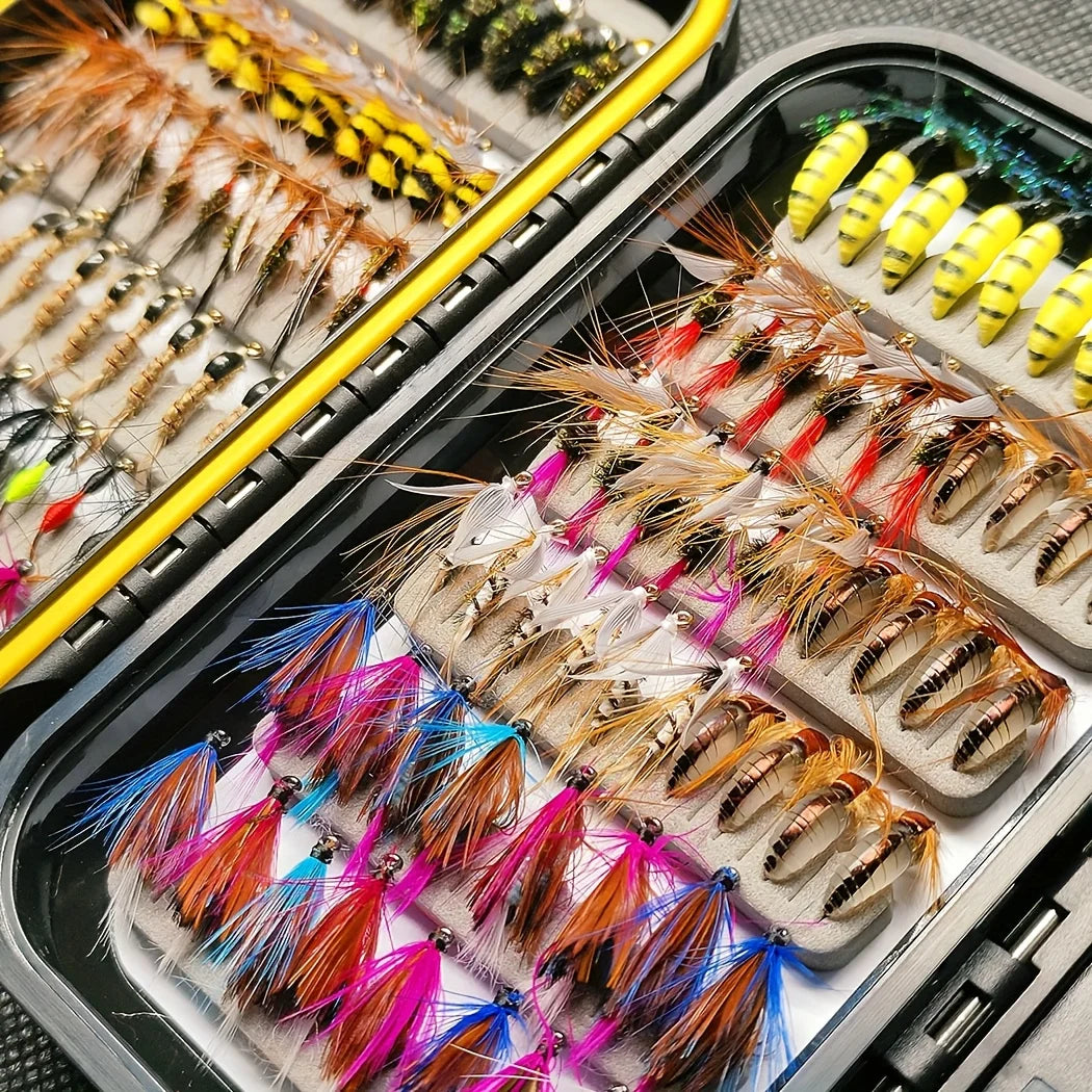 Ensemble De 114 Hameçons De Pêche À La Mouche