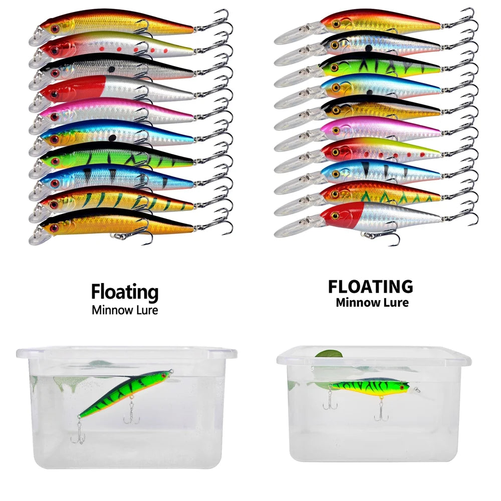 Ensemble De 20 Leurres Flottants Mino En Plastique — photo 2