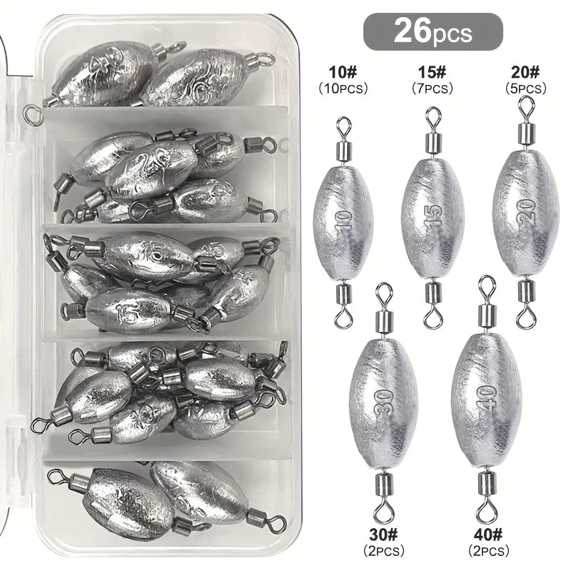 Ensemble De 26 Plombs Olive À Double Anneau