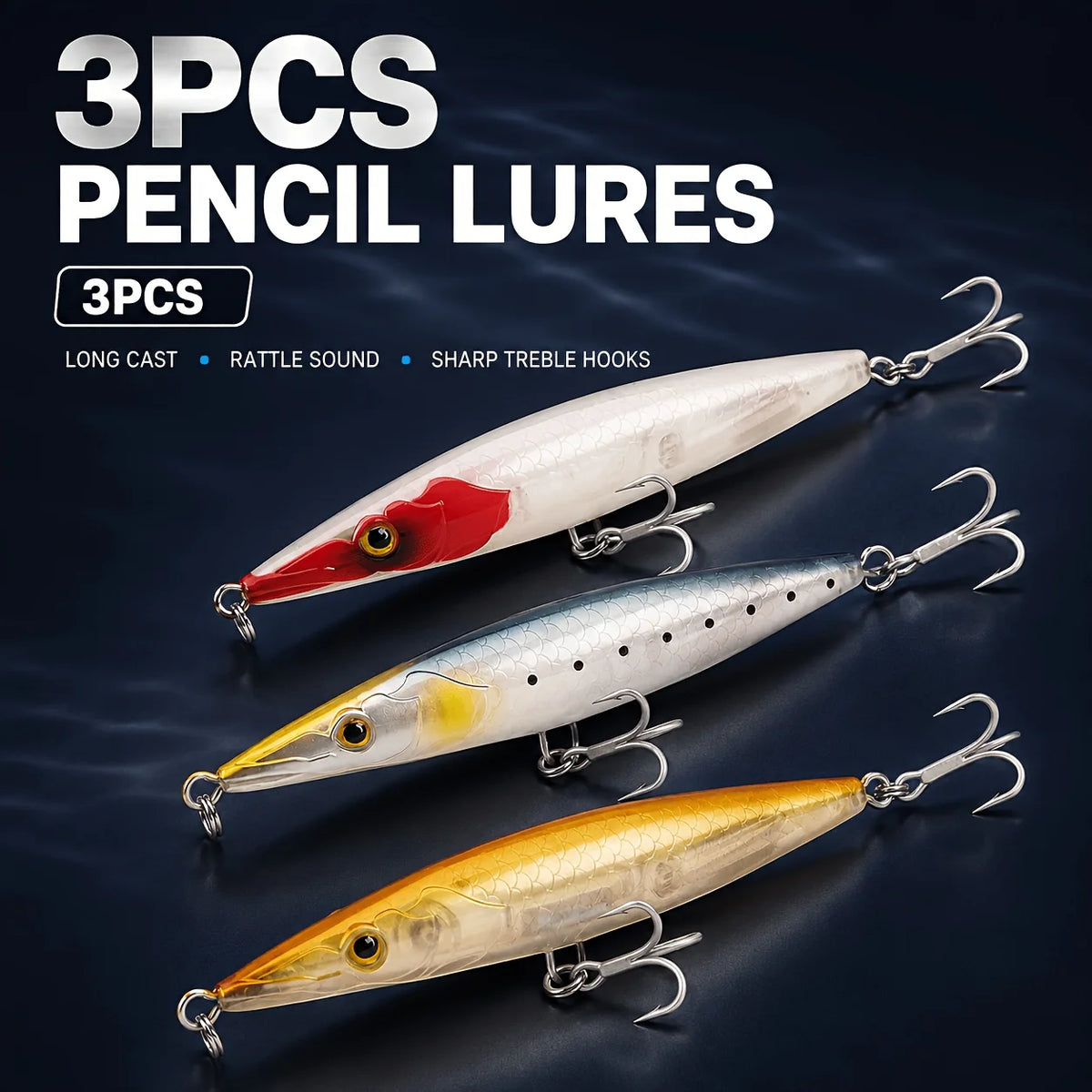 Ensemble De 3 Leurres Jerkbait Flottants