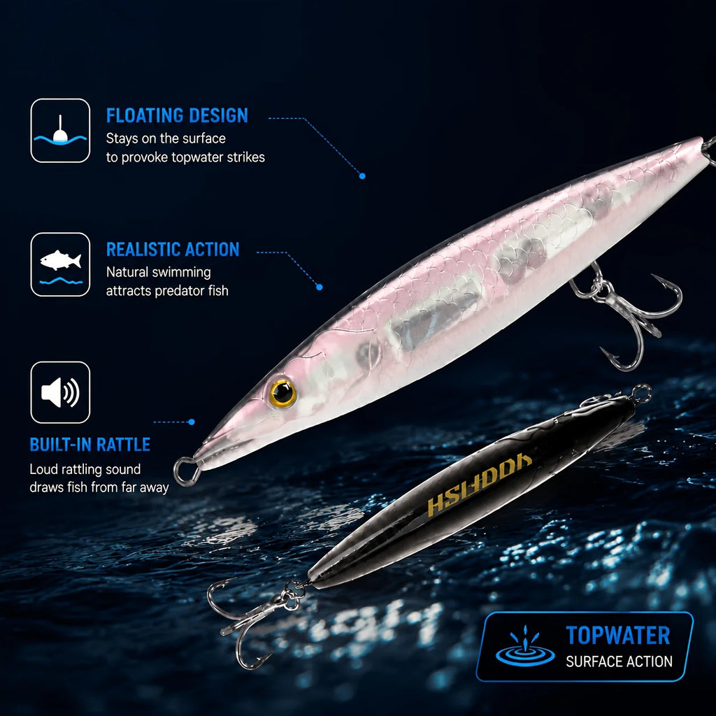 Ensemble De 3 Leurres Jerkbait Flottants — photo 2