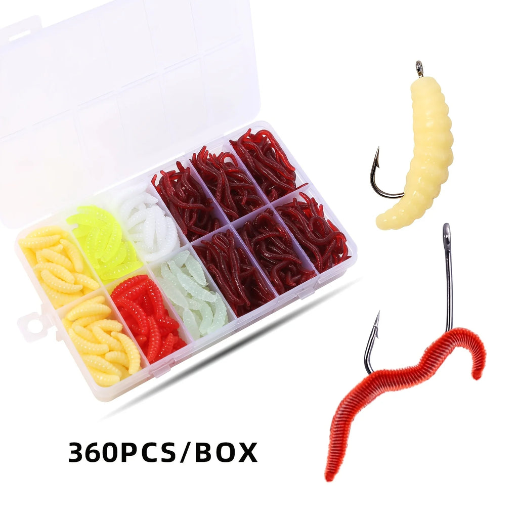 Ensemble De 360 Leurres Souples Multicolores Pour Pêche — photo 2
