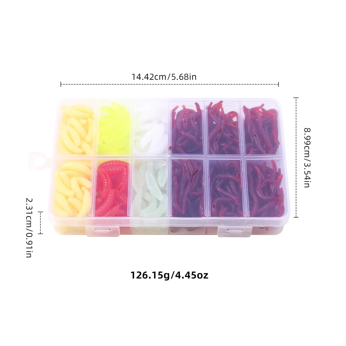 Ensemble De 360 Leurres Souples Multicolores Pour Pêche — photo 3