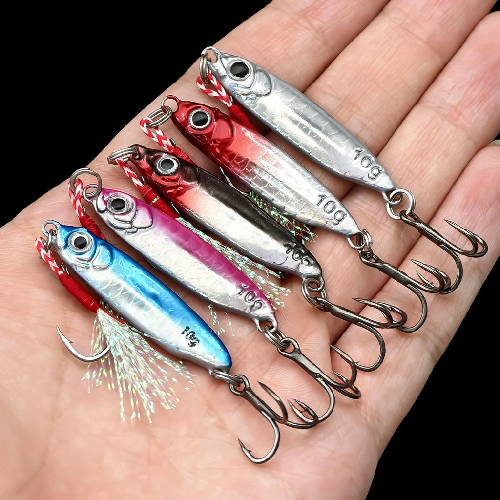 Ensemble de 5 Leurres Métal VIB pour Pêche