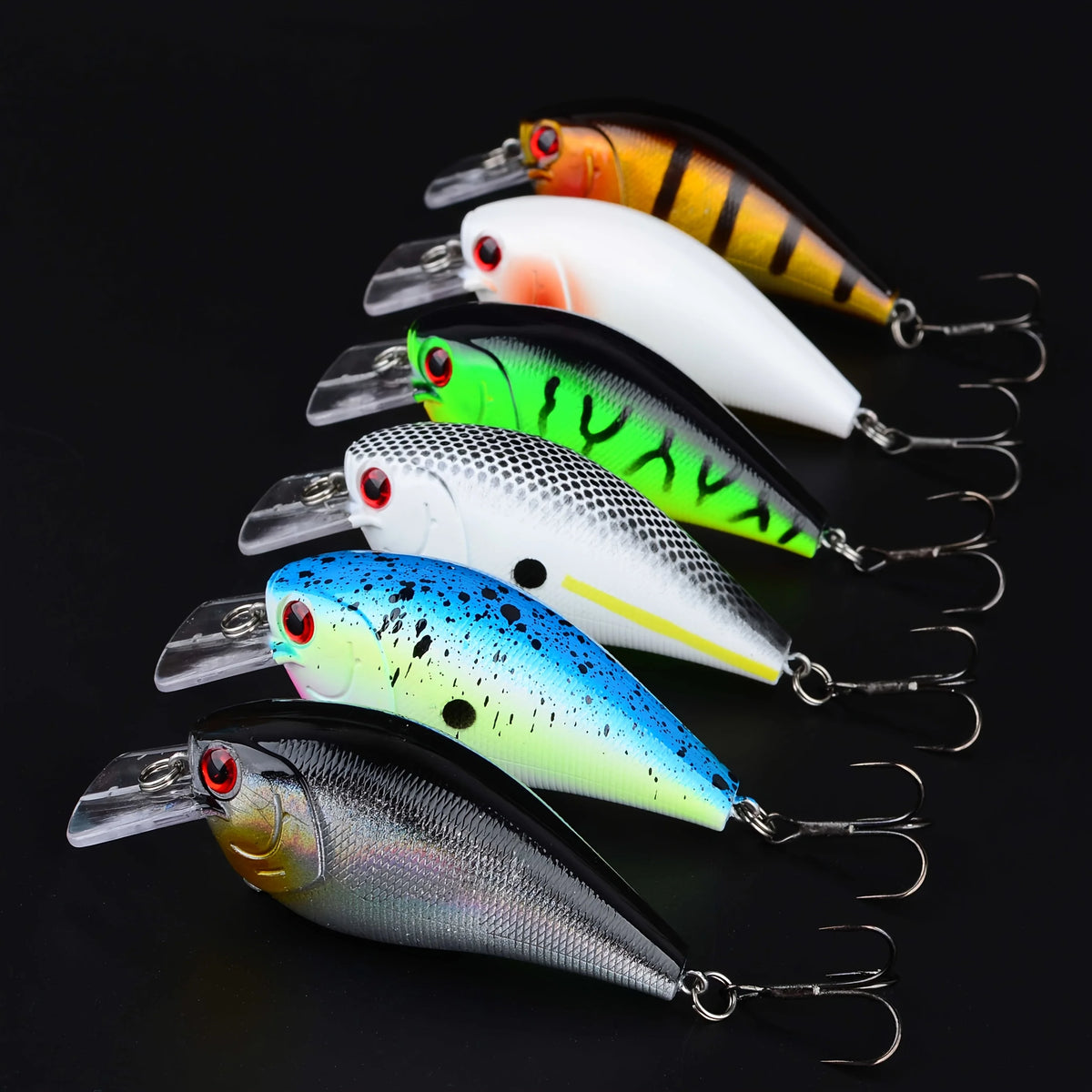 Ensemble De 6 Leurres Flottants Crankbait Pour Pêche — illustration 3 Image