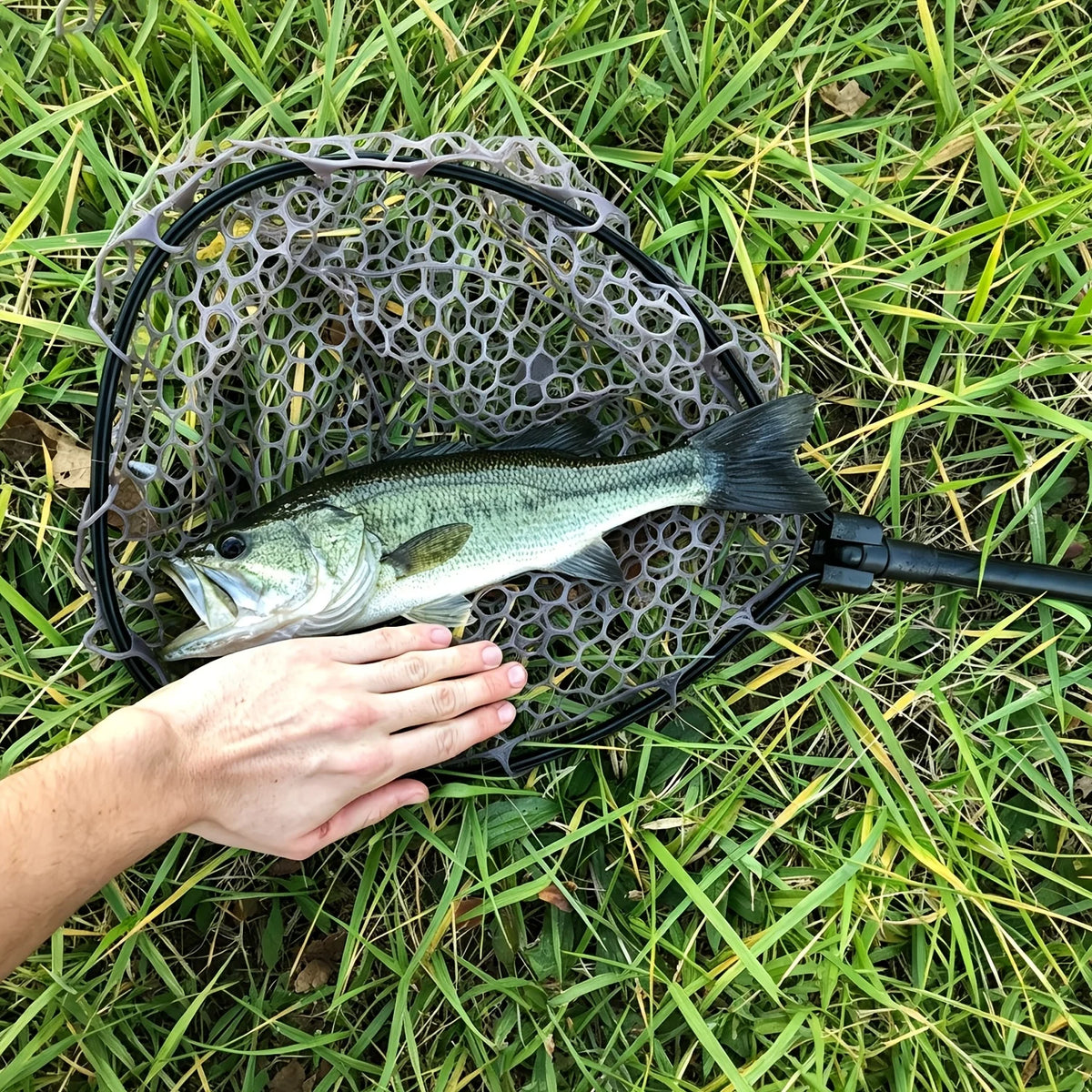 Épuisette Pliante en Caoutchouc pour Pêche
