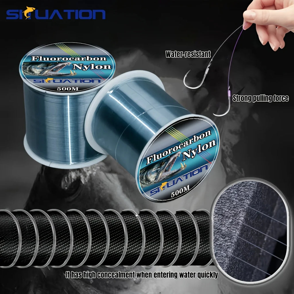 Fil De Pêche Nylon Revêtu De Carbone 500 M