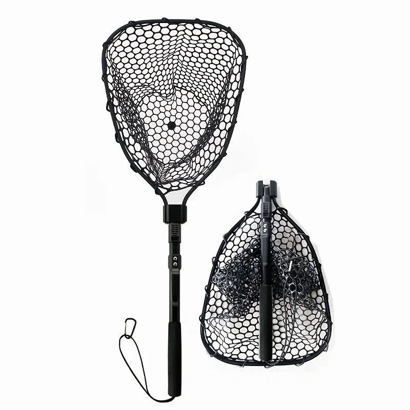 Filet De Pêche Pliable En Aluminium Noir — Cadre Noir Sac Noir, photo 9