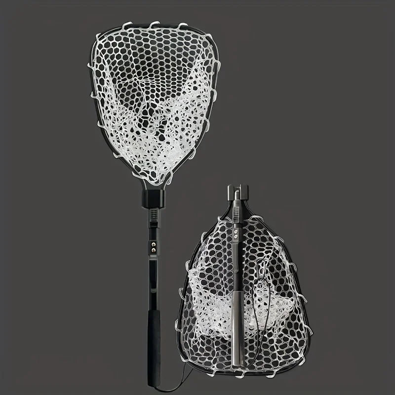 Filet De Pêche Pliable En Aluminium Noir — Cadre Noir Sac Blanc, photo 10