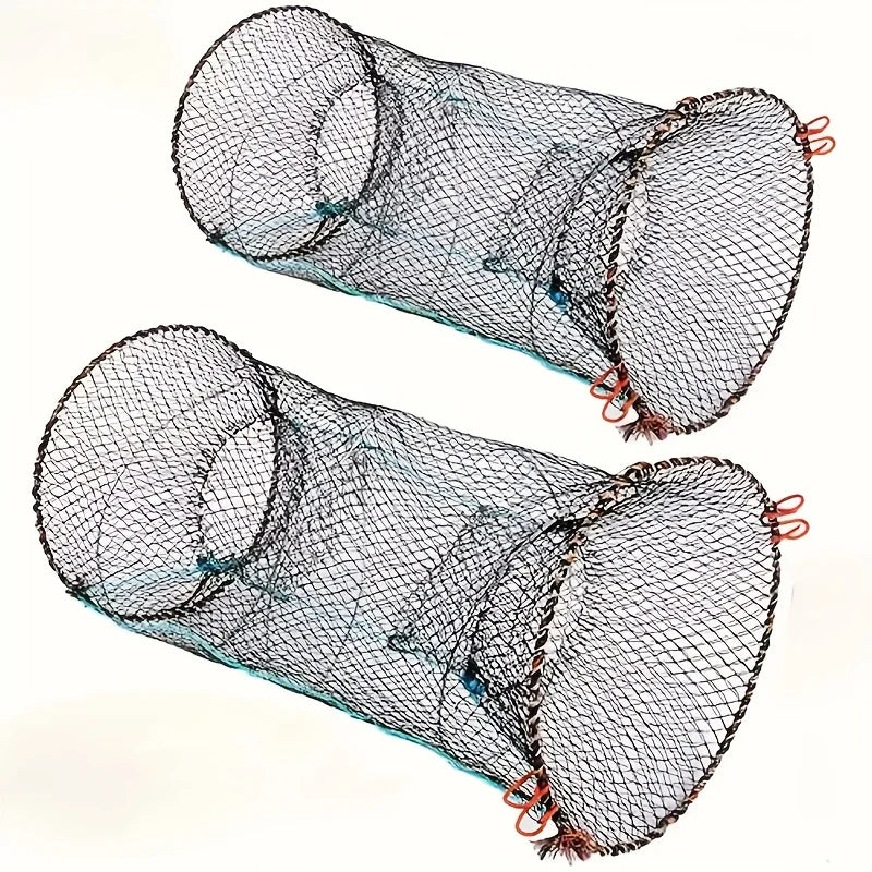 Filets de Pêche Pliables en Nylon avec Cadre Spirale