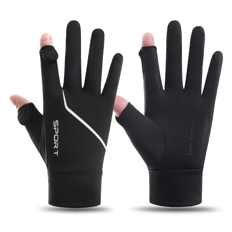 Gants de Cyclisme Respirants à Doigts Complets — Noir Blanc, photo 10