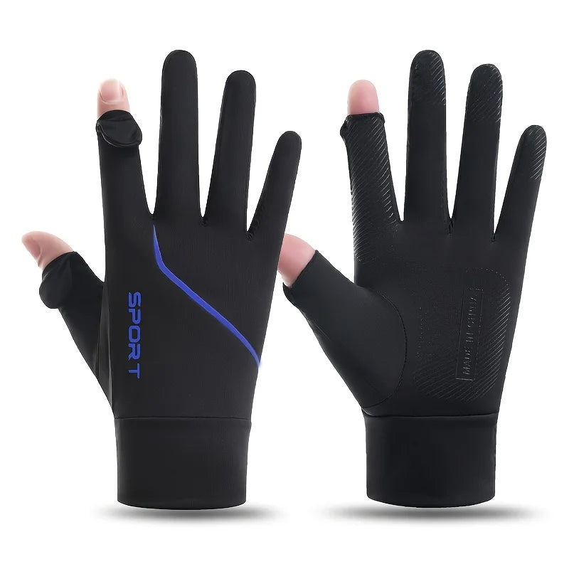 Gants de Cyclisme Respirants à Doigts Complets — Noir Bleu, photo 12