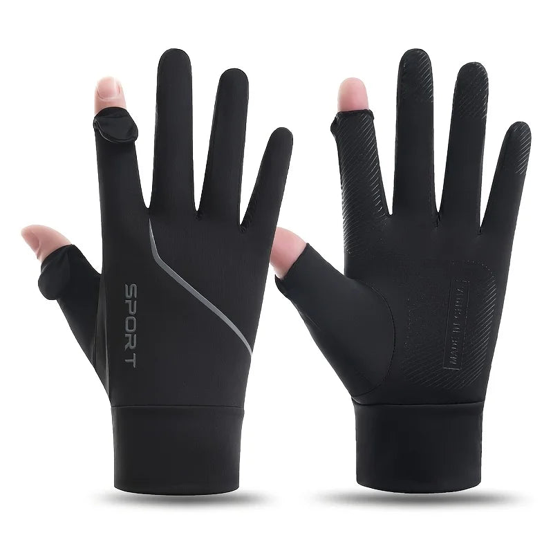 Gants de Cyclisme Respirants à Doigts Complets — Noir Gris, photo 13