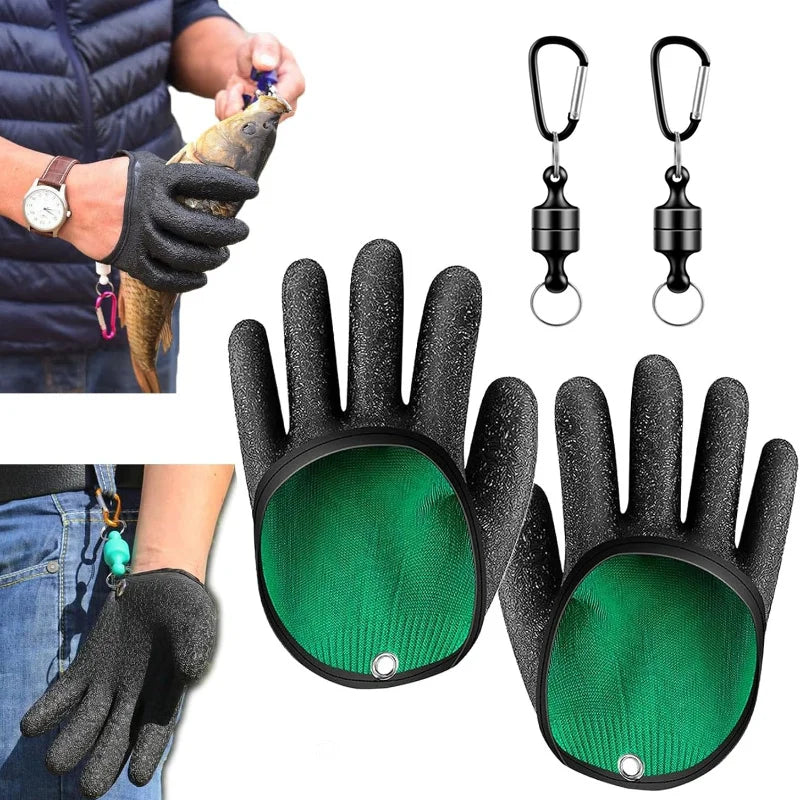 Gants De Pêche à La Mouche Unisexe En Latex Noir