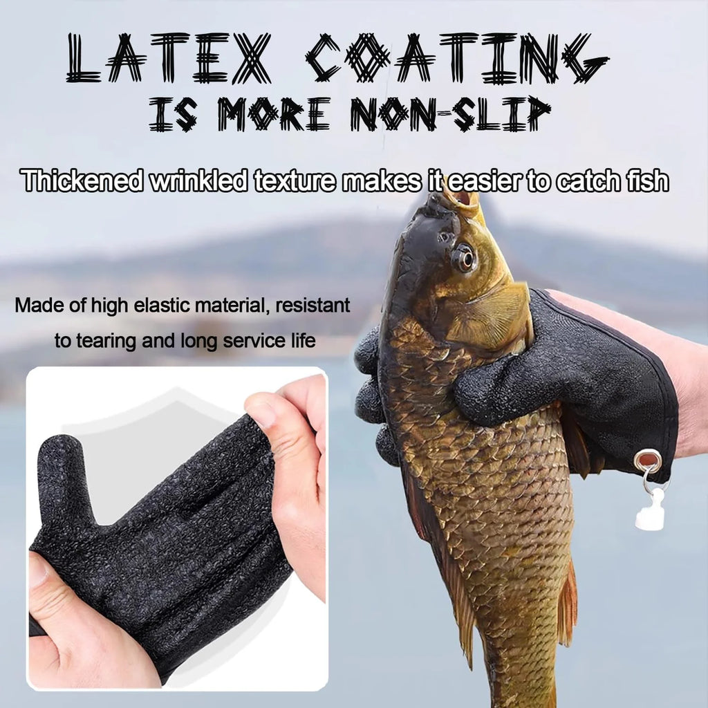Gants De Pêche à La Mouche Unisexe En Latex Noir — photo 2
