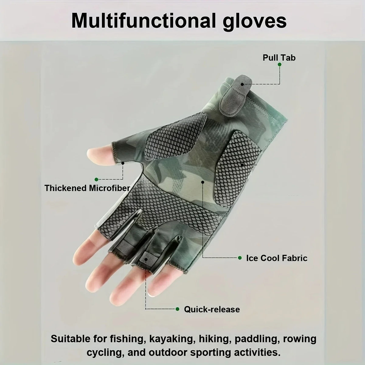 Gants de Pêche Sans Doigts en Polyester — photo 7