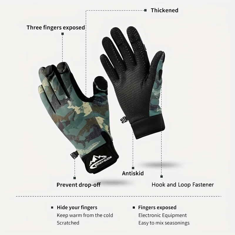 Gants de Pêche Tactiles Anti-Dérapants en Polaire — photo 11