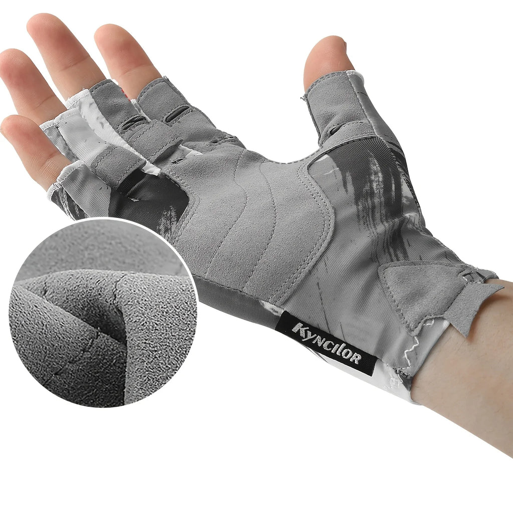Gants Demi-Doigts Respirants en Cuir PU