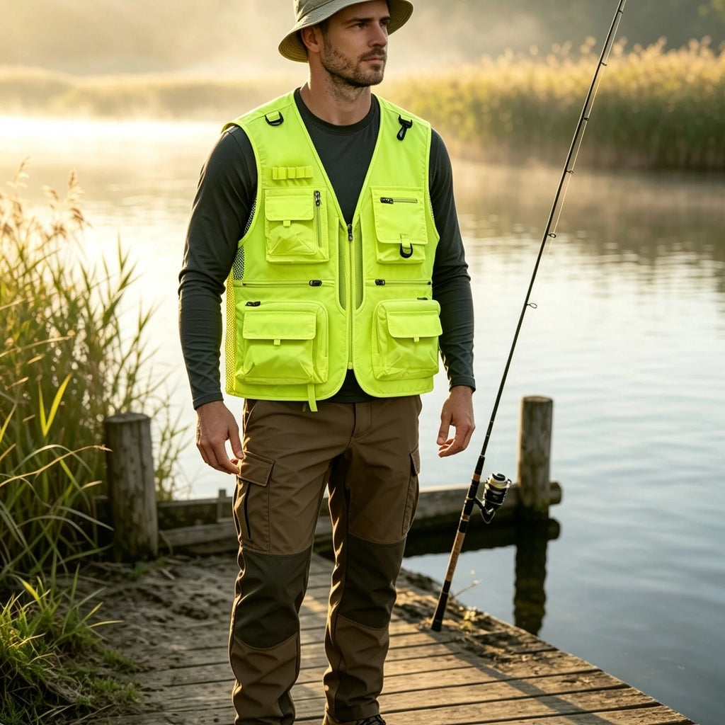 Gilet De Pêche Respirant À Séchage Rapide Pour Homme — Vert Herbe, photo 11