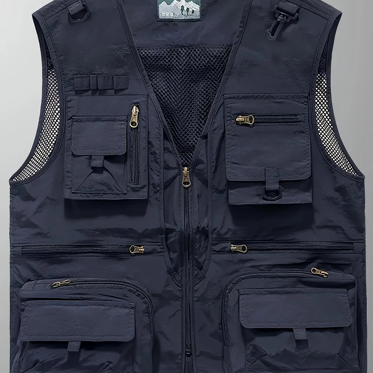 Gilet Décontracté Multi-Poches en Nylon pour Homme — Bleu Marine, photo 9