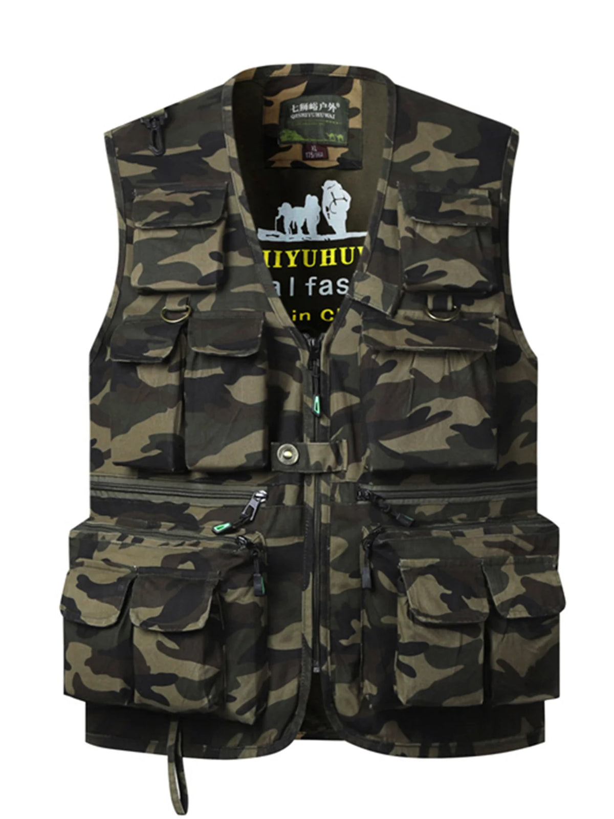 Gilet Sans Manches en Coton à Poches pour Homme