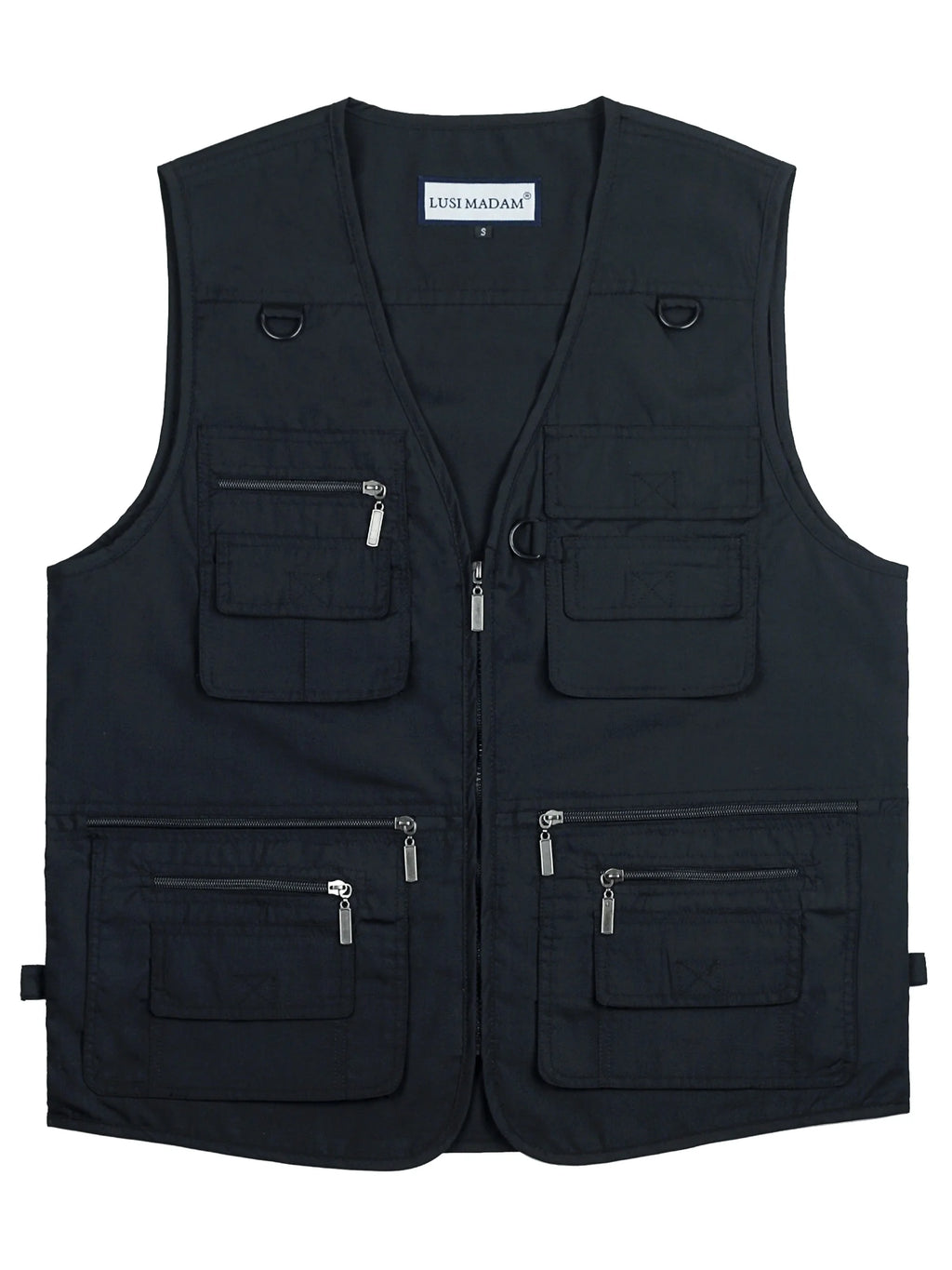 Gilet Zippé Multi-Poches en Polyester pour Homme
