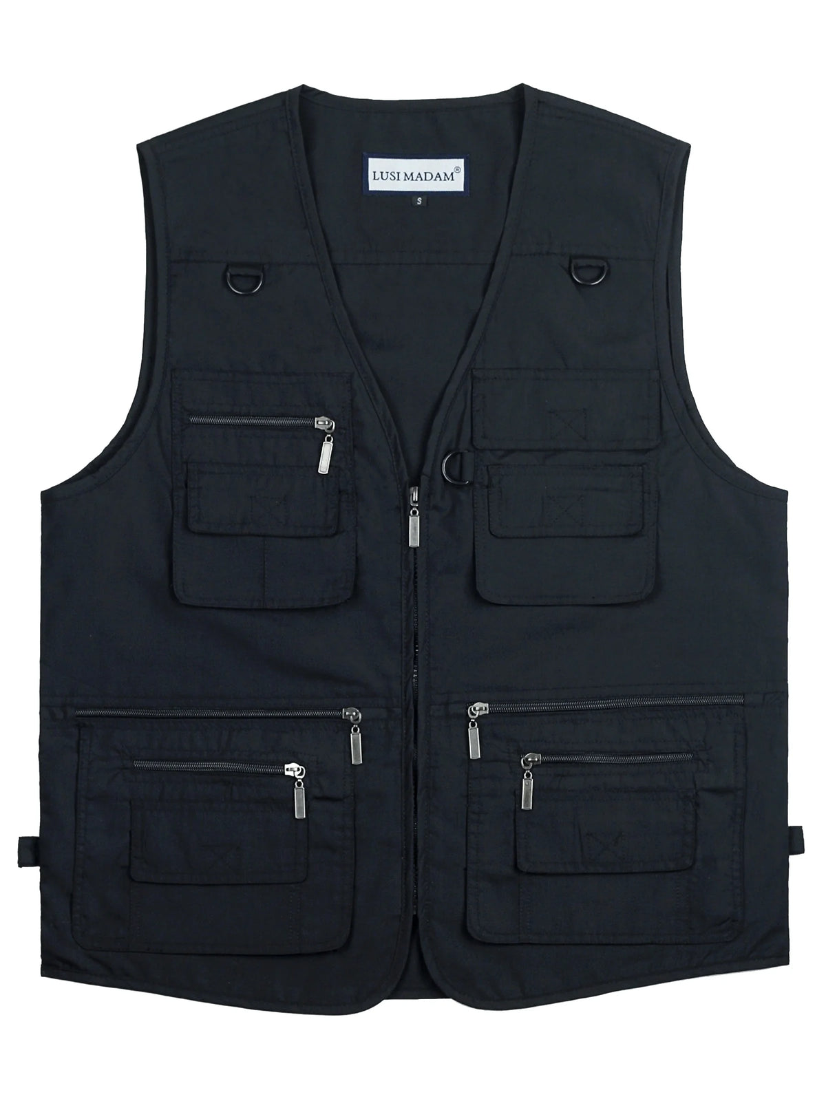 Gilet Zippé Multi-Poches en Polyester pour Homme