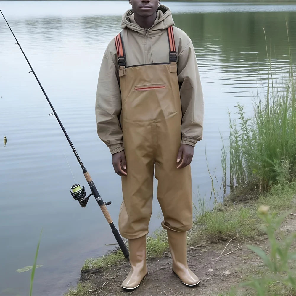 Guêtres De Pêche En PVC Avec Bottes Kaki