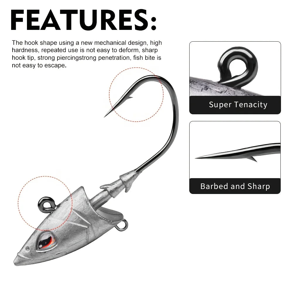 Hameçons Tête Plombée Jigging Avec Yeux 3D — photo 2
