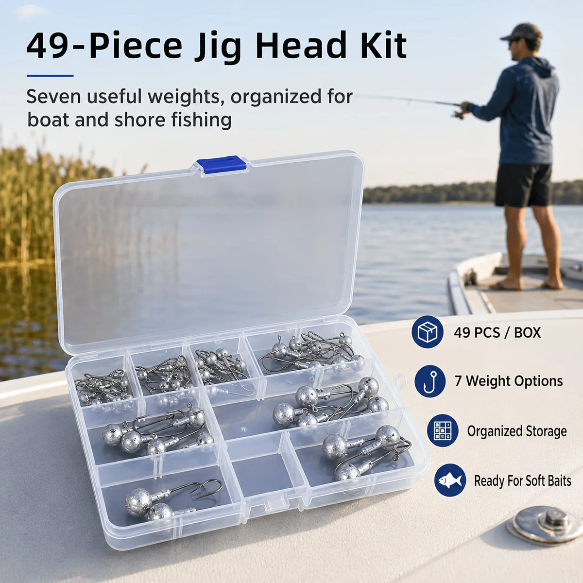 Jeu D'Hameçons À Tête Plombée Pour Pêche En Mer — photo 6