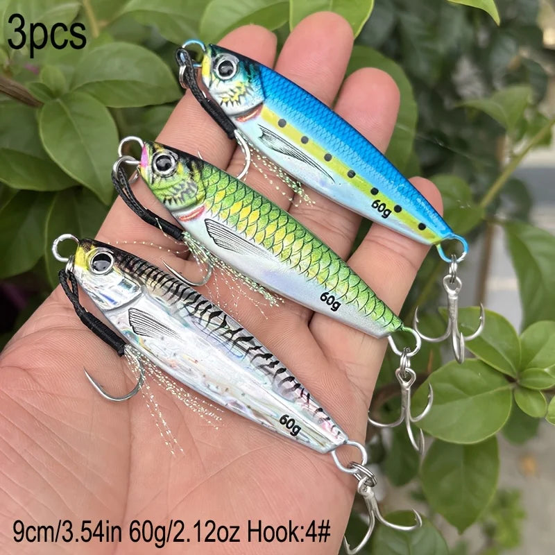 Jigs De Coulée Métal En Forme De Cuillère — 60 g 3 Pièces