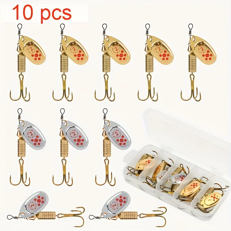 Kit De 10 Cuillères De Pêche En Métal