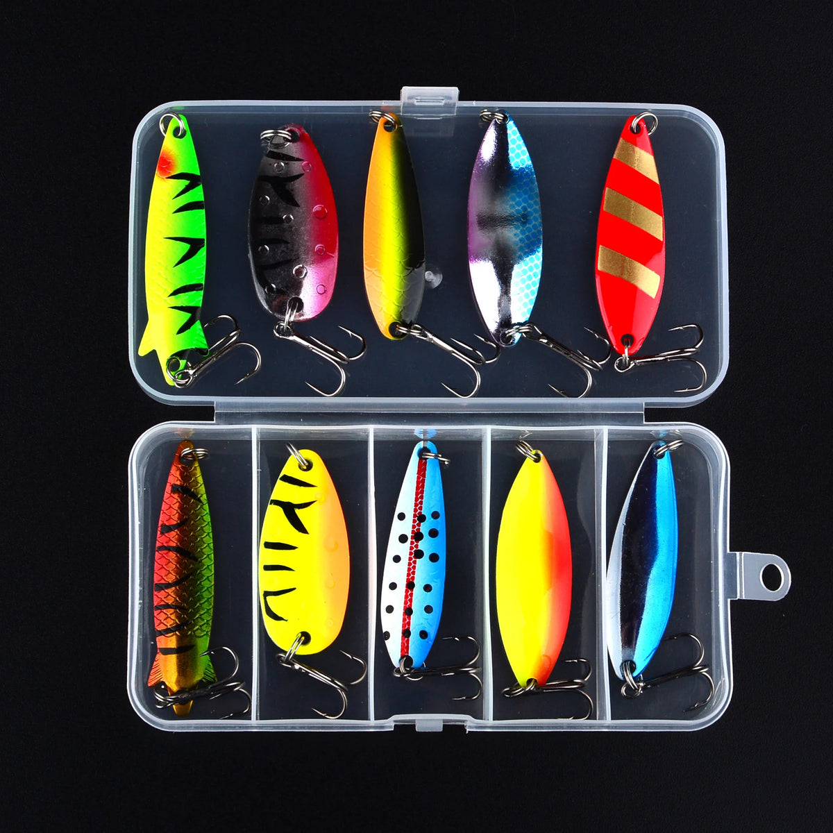 Kit De 10 Leurres Cuillère Métalliques Assortis