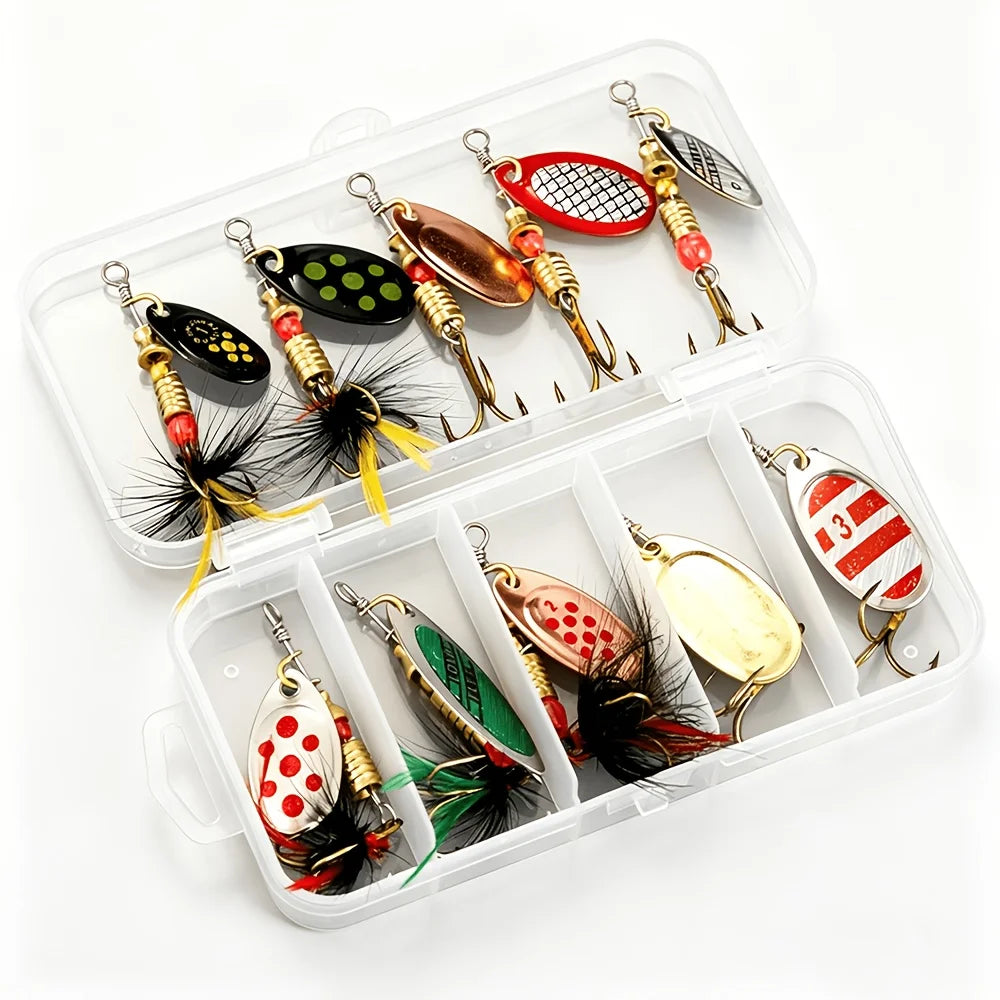 Kit de 10 Leurres Rotatifs Multispécies en Fer