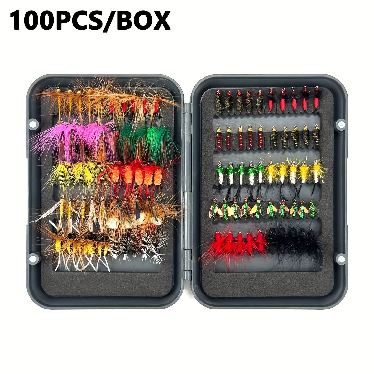 Kit De 100 Mouches Pour Pêche À La Truite