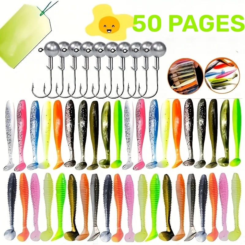 Kit de 50 Leurres Souples en Silicone pour Pêche — photo 2