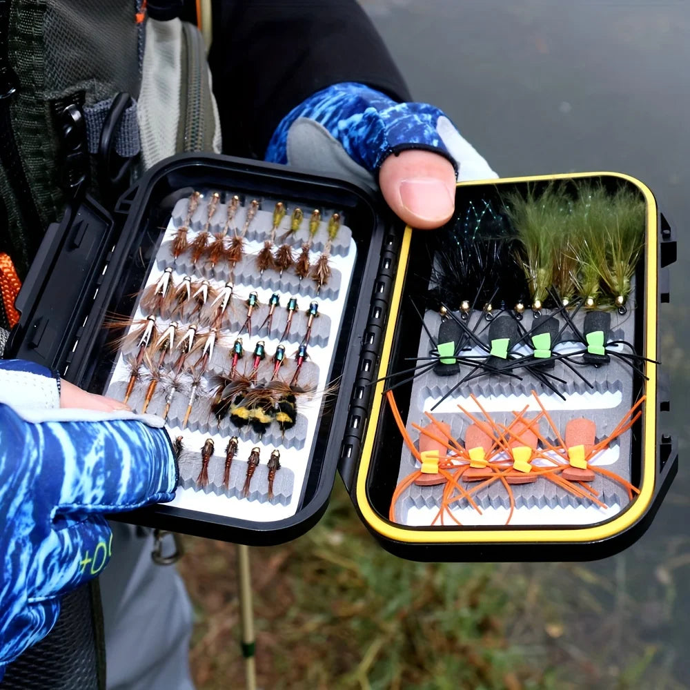 Kit De 64 Mouches De Pêche À La Mouche Avec Boîte Étanche — photo 3