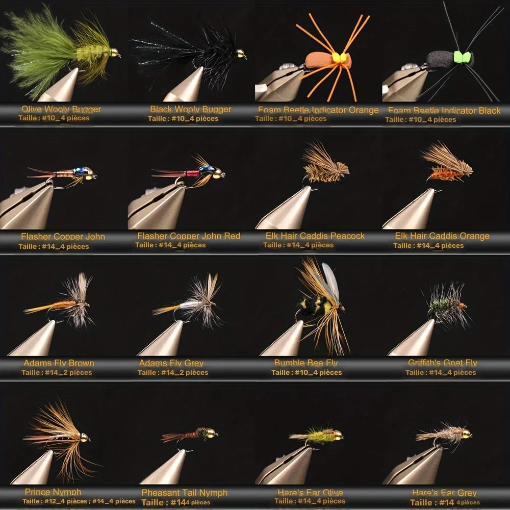 Kit De 64 Mouches De Pêche À La Mouche Avec Boîte Étanche — photo 6