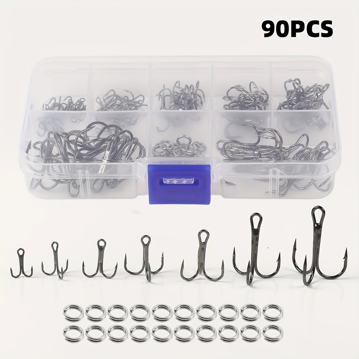 Kit De 90 Hameçons Triples En Acier Carbone