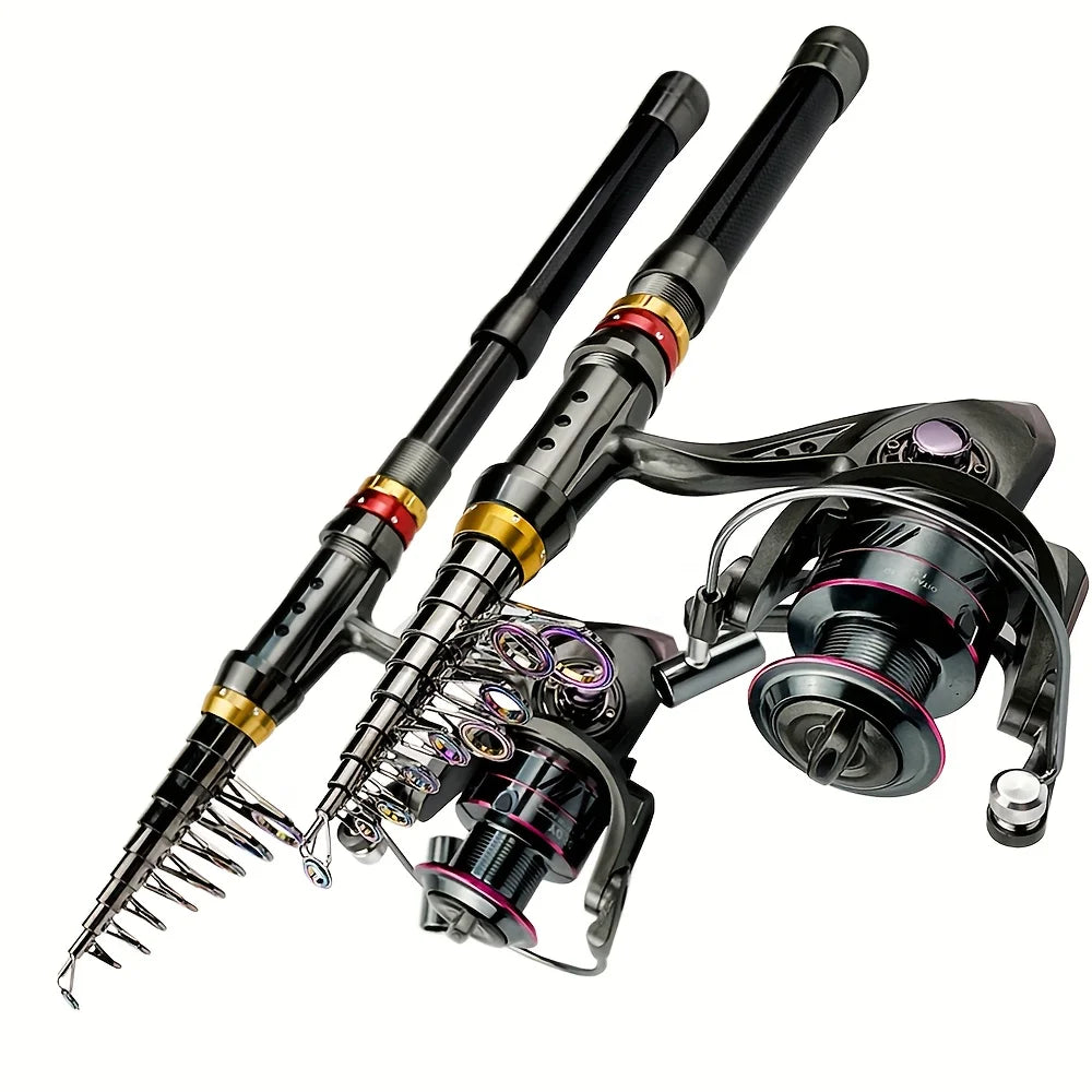Kit De Canne À Pêche Télescopique En Fibre De Carbone — photo 3