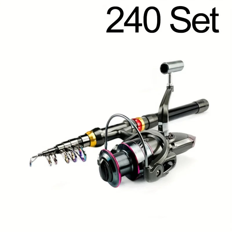 Kit De Canne À Pêche Télescopique En Fibre De Carbone — Canne 2,4 m + Moulinet 4000, photo 9